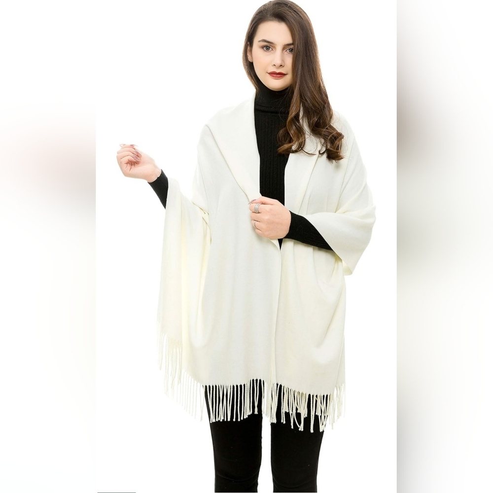 Reemonde Scarf Scarves Shawls Wraps - 2 Count - Cream & Denim